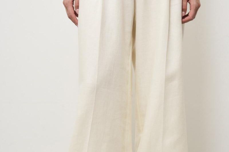 Pantalone donna a palazzo panna 8112 542501 L.B.M. 