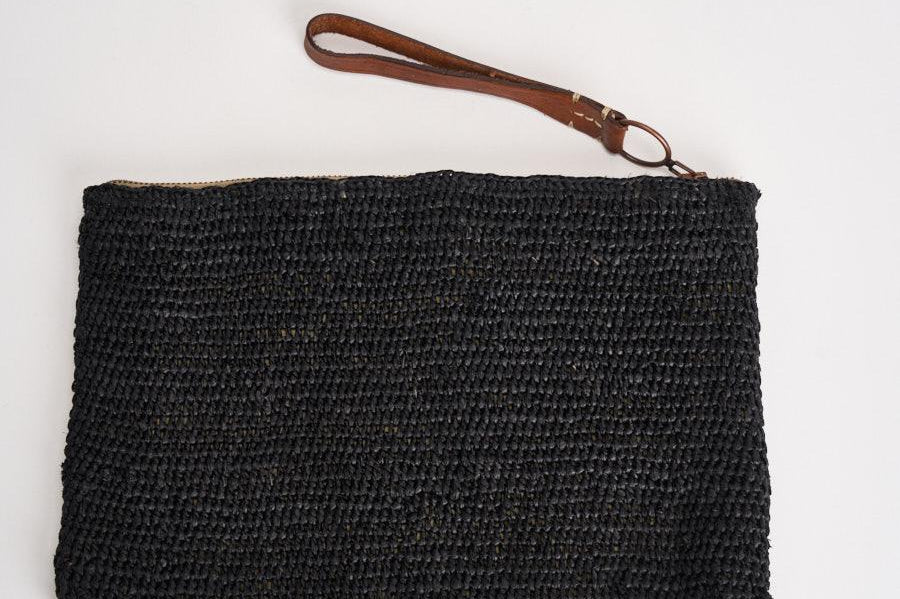 Pochette donna Ampy in rafia nera AMPY BLACK IBELIV 