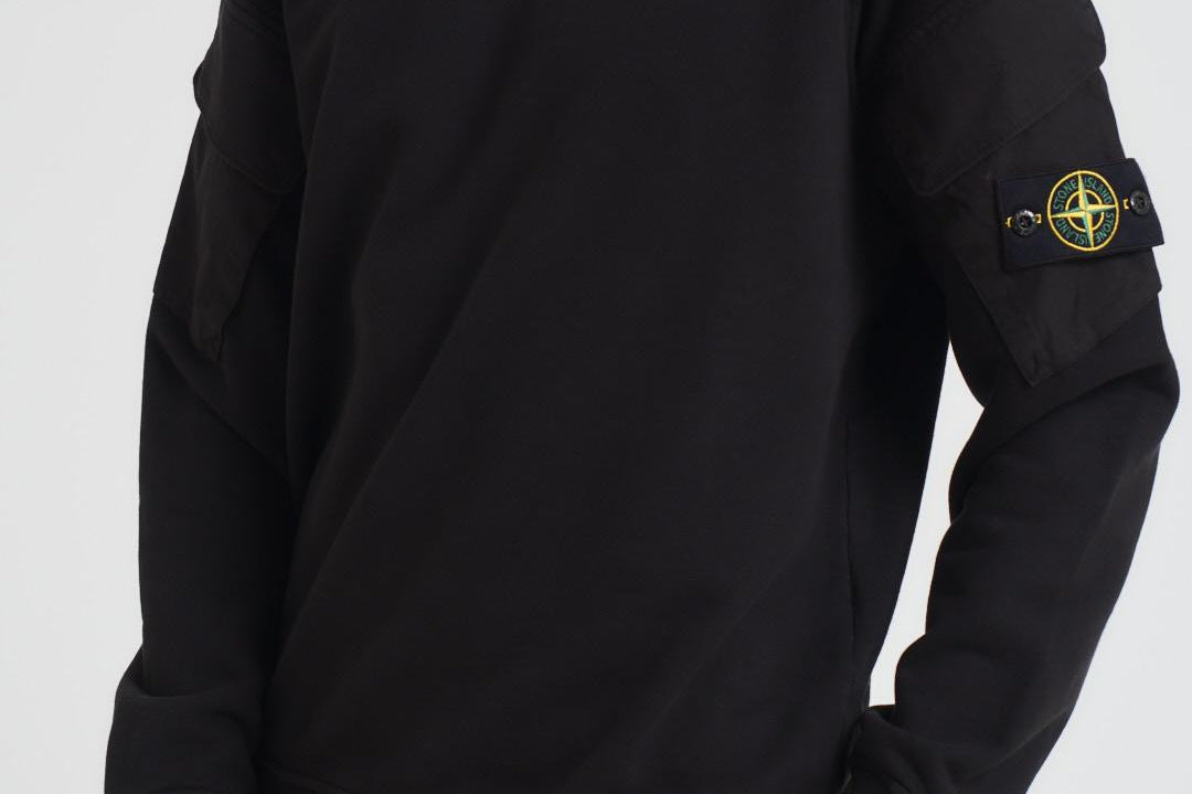 Felpa uomo girocollo nera 6100008 S0A20V0029 STONE ISLAND 
