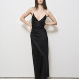 Abito donna lungo Selena Dress nero 625SS6603A BLACK DANAME 