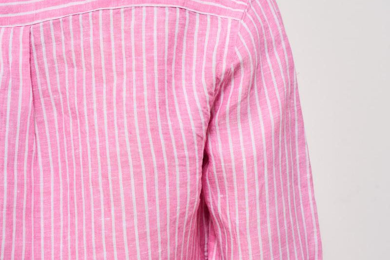 Camicia donna in lino gessata rosa 211970691 001 RALPH LAUREN 