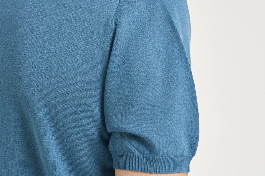 Polo uomo in maglia celeste carta zucchero M060526 255 ACCADEMIE TESSILI 