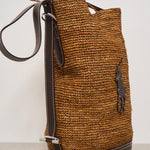 Borsa donna a secchiello in rafia marrone 428955892 002 RALPH LAUREN 