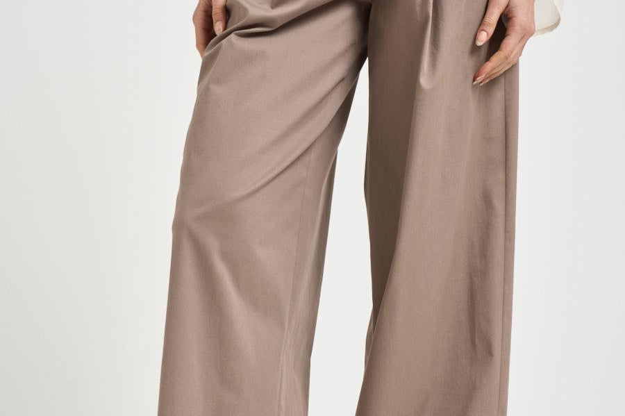 Pantalone donna palazzo sartoriale tortora A04638 01037149 PESERICO 