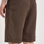 Bermuda uomo in lino marrone 26P717 82 PERFECTION 