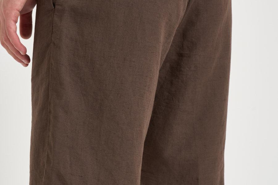 Bermuda uomo in lino marrone 26P717 82 PERFECTION 