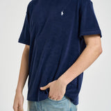 T-shirt uomo girocollo in spugna blu 710A12492 005 RALPH LAUREN 