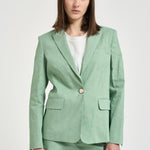 Giacca donna monopetto verde menta 106597 A34I FREDAT80 PINKO 