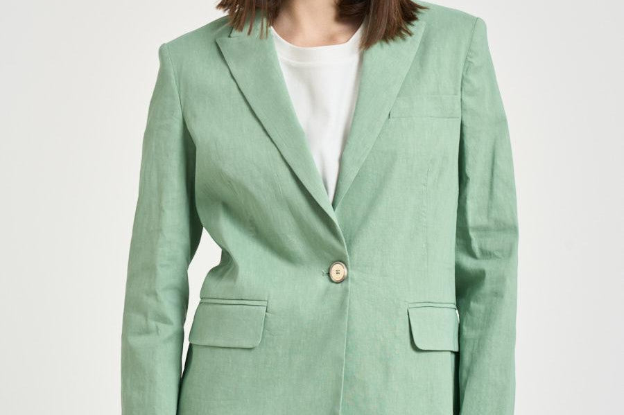 Giacca donna monopetto verde menta 106597 A34I FREDAT80 PINKO 