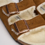 Sandalo arizona in shearling e camoscio donna 1001135 MINK BIRKENSTOCK 