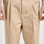 Pantalone uomo doppia pinces beige BP192 CO214BG DROLE DE MONSIEUR 