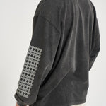 Felpa uomo grigio con stampa HIMARIYU WASHEDBLACK DON'T WASTE CULTURE 