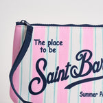 Pochette donna Aline a righe rosa e bianca ALINE 03280L MC2 SAINT BARTH 