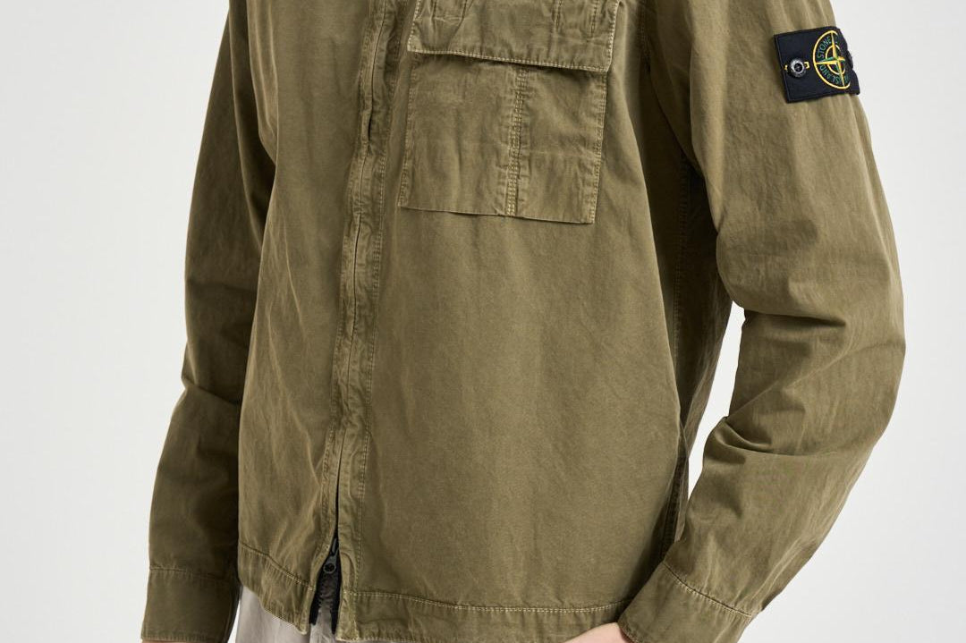 Camicia uomo 'old' effect verde 1200008 S00WNV015G STONE ISLAND 