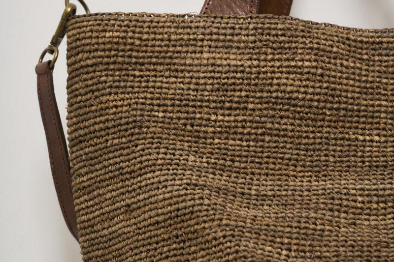 Borsa donna Mirozy in rafia marrone MIROZY DARKTEA IBELIV 