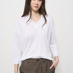 Maglia donna bianca scollo a V JV000015D 1000 HERNO 