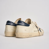 Sneakers uomo Super-star crema e blu GMF00101 F00416415430 GOLDEN GOOSE 
