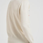 Maglia uomo girocollo con ricamo Courmayeur panna HERON COURMAD10EMB MC2 SAINT BARTH 