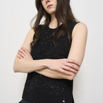 Gilet donna in maglia nero con glitter MG000167D 9300 HERNO 