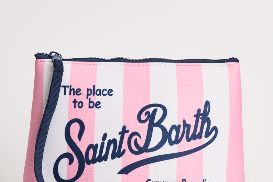 Pochette donna Aline a righe rosa e bianca ALINE 00716L MC2 SAINT BARTH 