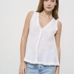 Top donna bianco in lino D311664 BEACH25002 P.a.r.o.s.h. 