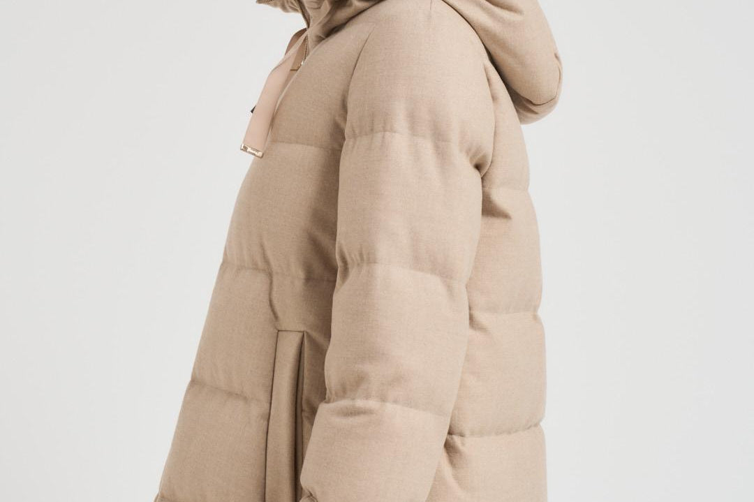 Piumino donna midi trapuntato beige PI002104D 1985 HERNO 