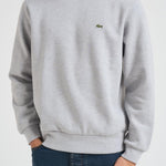 Felpa uomo girocollo in pile grigia SH9608 CCA LACOSTE 