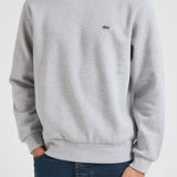 Felpa uomo girocollo in pile grigia SH9608 CCA LACOSTE 