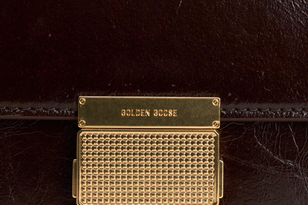 Borsa donna Venezia bag in pelle laminata testa di moro GWA00467 A00074955357 GOLDEN GOOSE 