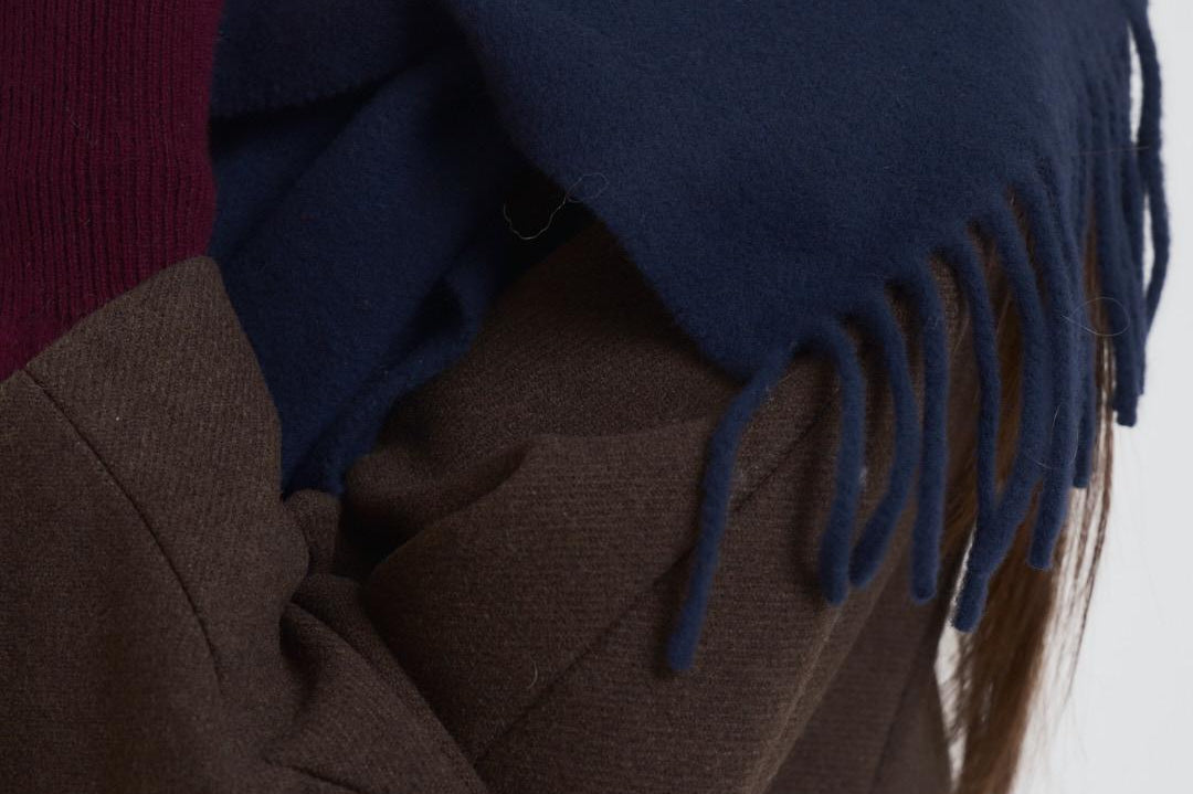 Sciarpa donna con frange blu 449959359 009 RALPH LAUREN 