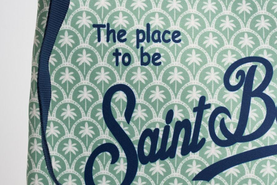 Pochette donna Aline in fantasia floreale verde salvia ALINE 00990L MC2 SAINT BARTH 