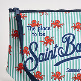 Pochette donna Aline Octo Cling Stripes celeste ALINE 00391L MC2 SAINT BARTH 
