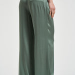 Pantalone donna satinato verde salvia Y6SM37 S29 SEMICOUTURE 