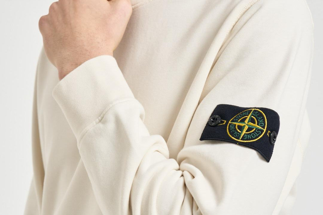 Felpa uomo girocollo panna 6100060 S0051V0093 STONE ISLAND 