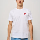 T-shirt uomo bianca con cuore rosso AXT108 WHITE COMME DES GARCON PLAY 