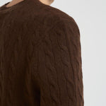 Maglia uomo a treccia marrone 710876762 029 RALPH LAUREN 