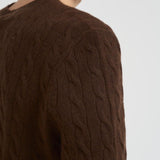 Maglia uomo a treccia marrone 710876762 029 RALPH LAUREN 