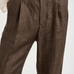 Pantalone donna con pinces marrone SIMONA VT1502BROWN BERWICH 
