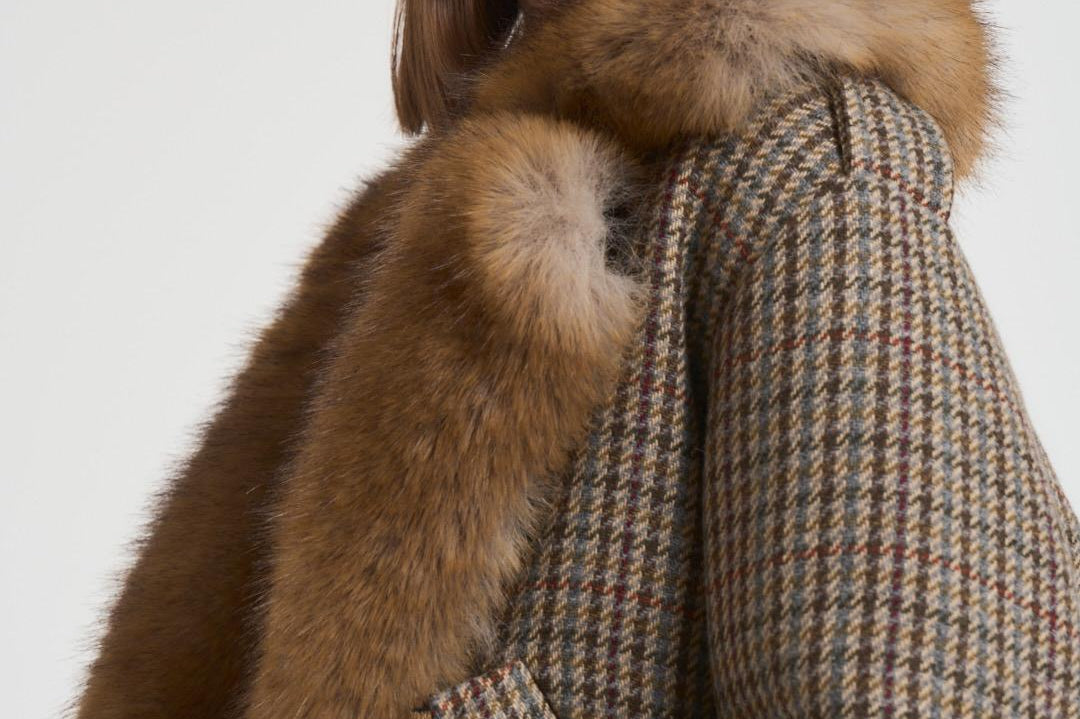 Cappotto donna lungo pied de poule multicolor S1142 2257227 BAZAR DELUXE 