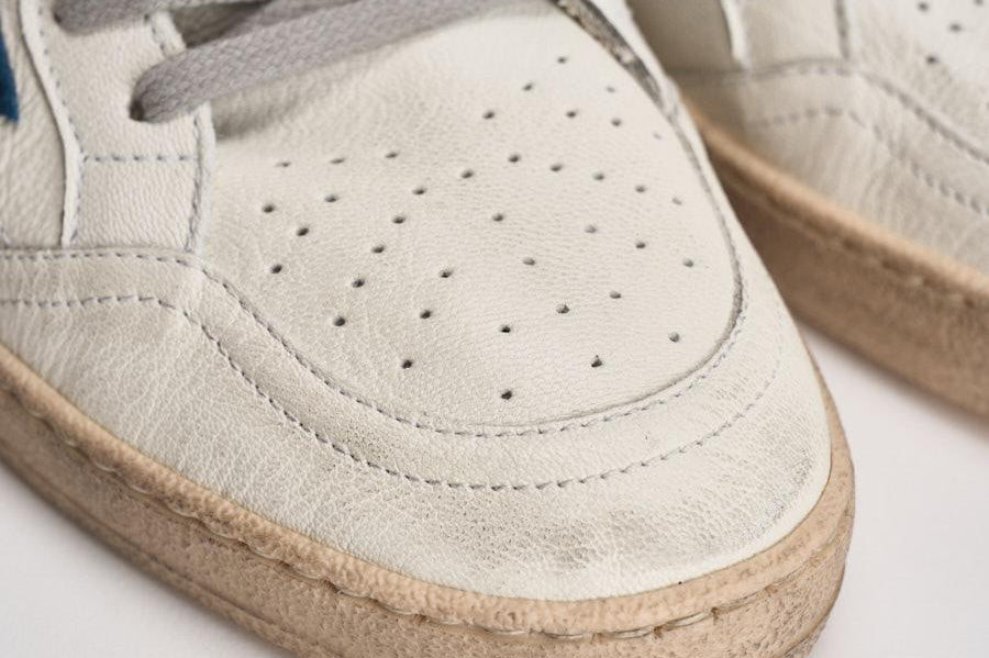 Sneakers uomo Ball Star bianco e blu GMF00117 F00757111660 GOLDEN GOOSE 