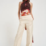 Top donna stampa a fantasia marrone L6SL64 FLW LIVIANA CONTI 