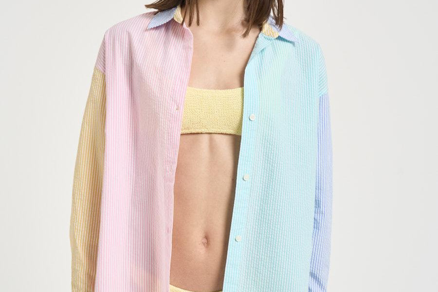 Camicia donna a righe multicolor CYS0001 MIX MC2 SAINT BARTH 