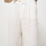 Pantalone donna bianco con pinces SIMONA LM104WHITE BERWICH 