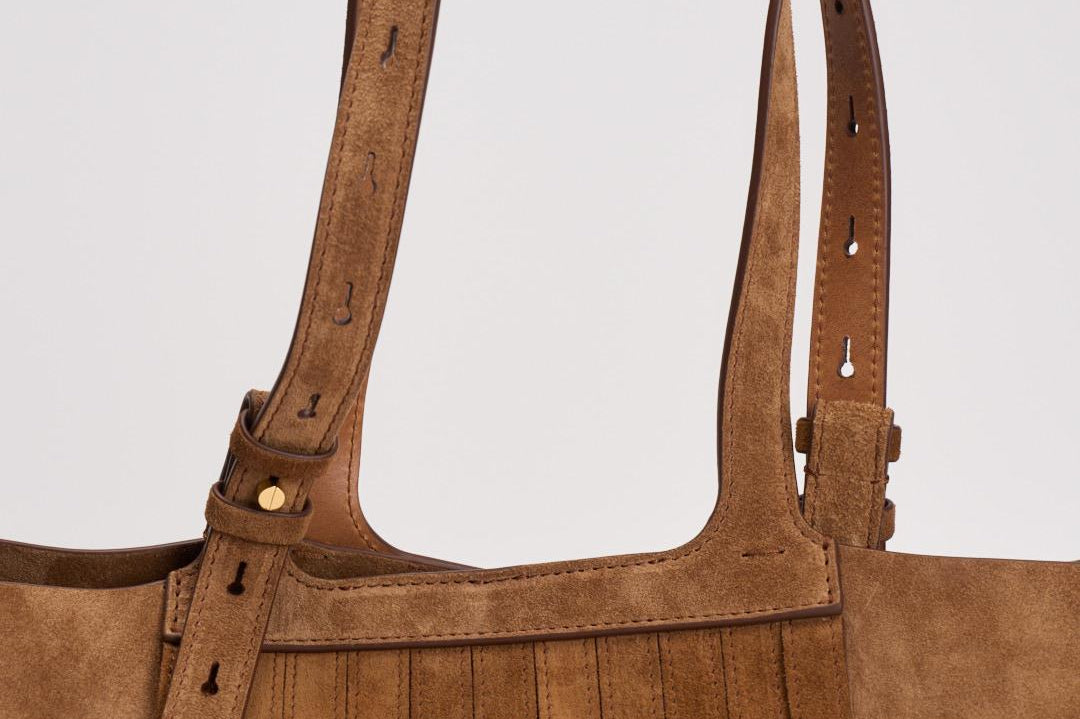 Borsa donna 24.7 Fringed Palmellato marrone GWA00766 A00074655312 GOLDEN GOOSE 