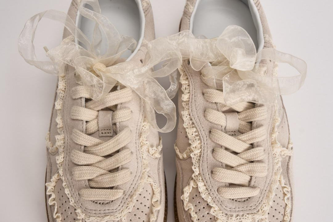 Sneakers donna crochet crema S100823 01 ALOHAS 