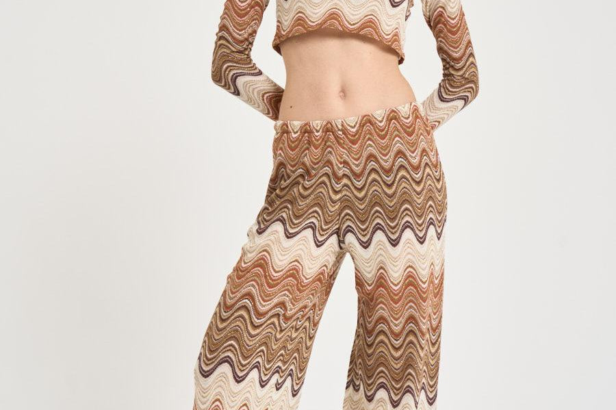 Top donna degradé zig zag marrone SIVIGLIA 01846L MC2 SAINT BARTH 
