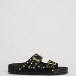 Sandalo donna Arizona nero con borchie oro<BR/> 1027855 BLACK BIRKENSTOCK 