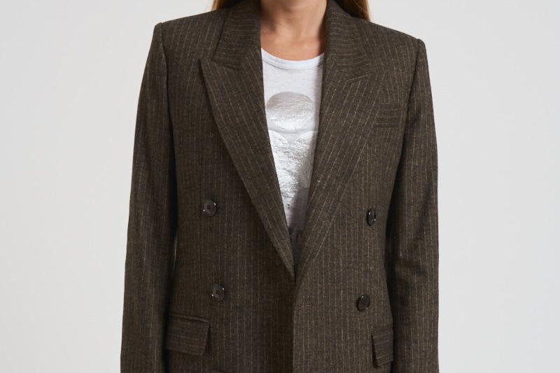 Giacca donna gessata Jevima marrone VE0538FC C3F01I50DZ ISABEL MARANT 