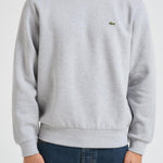 Felpa uomo girocollo in pile grigia SH9608 CCA LACOSTE 
