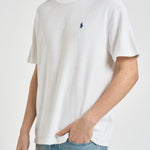 T-shirt uomo girocollo in spugna bianca 710A12492 003 RALPH LAUREN 